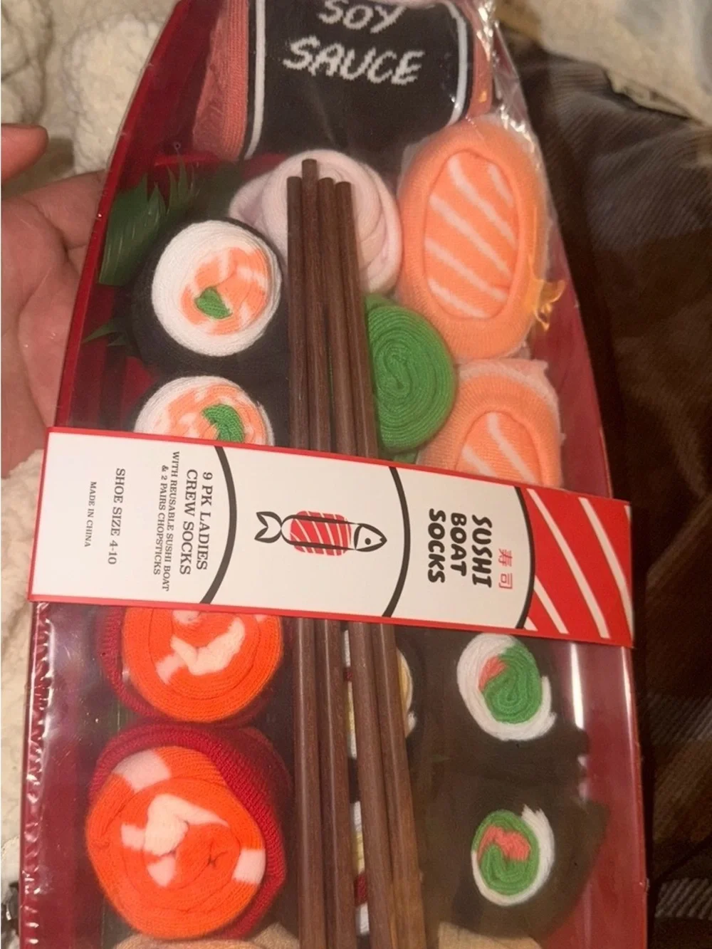 Sushi Boat Socks Gift Set - Assorted Orange, Green, Black - Sushi Boat Socks